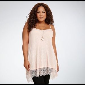 torrid Tops - Blush Lace Hem Cami torrid Tops - Blush Lace Hem Cami